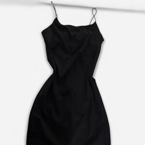 Cotton On Black Strapless Slip Dress with Spaghetti Straps